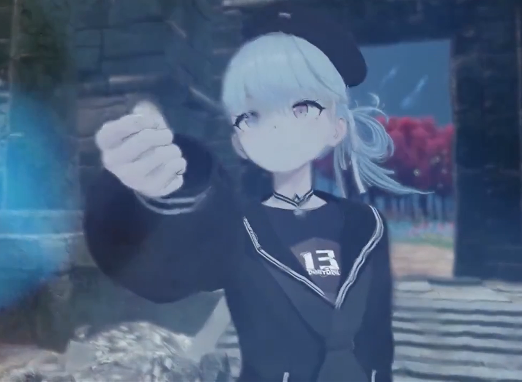 Cold blue cinematic frame